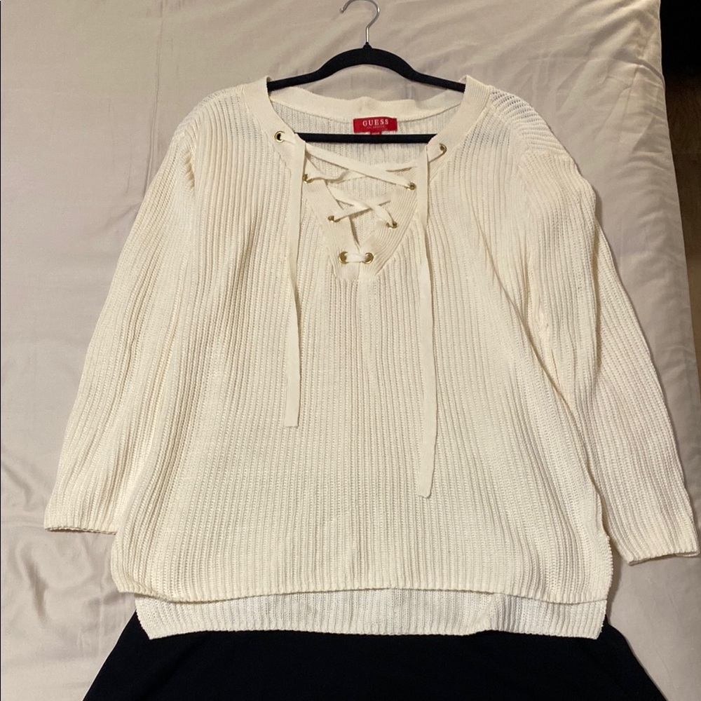 Guess Knitted Lace-Up Sweater